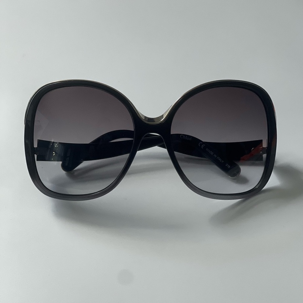 Chloe CE714S Sunglasses Black and Silver Oversized Designer - NWOB - Picture 2 of 9